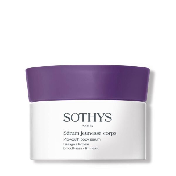 Sothys Sérum Jeunesse Corps: luxe body serum met grapefruitgeur. Zorgt voor een gladde, stevige huid dankzij heilige lotus extract en peptiden M3.0.